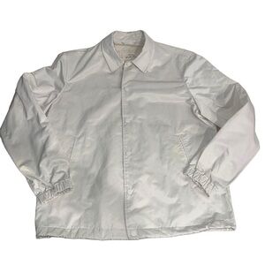 Zara Origins Rain‎ Coat Windbreaker Men’s Size Medium Ivory Drawstring Waist